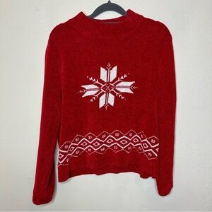 Petite Sophistical Holiday Chenille Sweater Size Medium